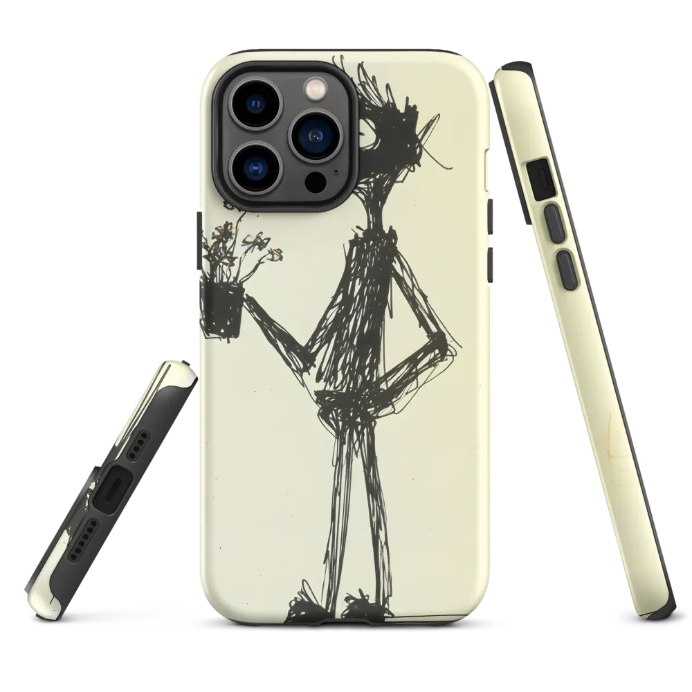 Whimsical Figure with Flowers