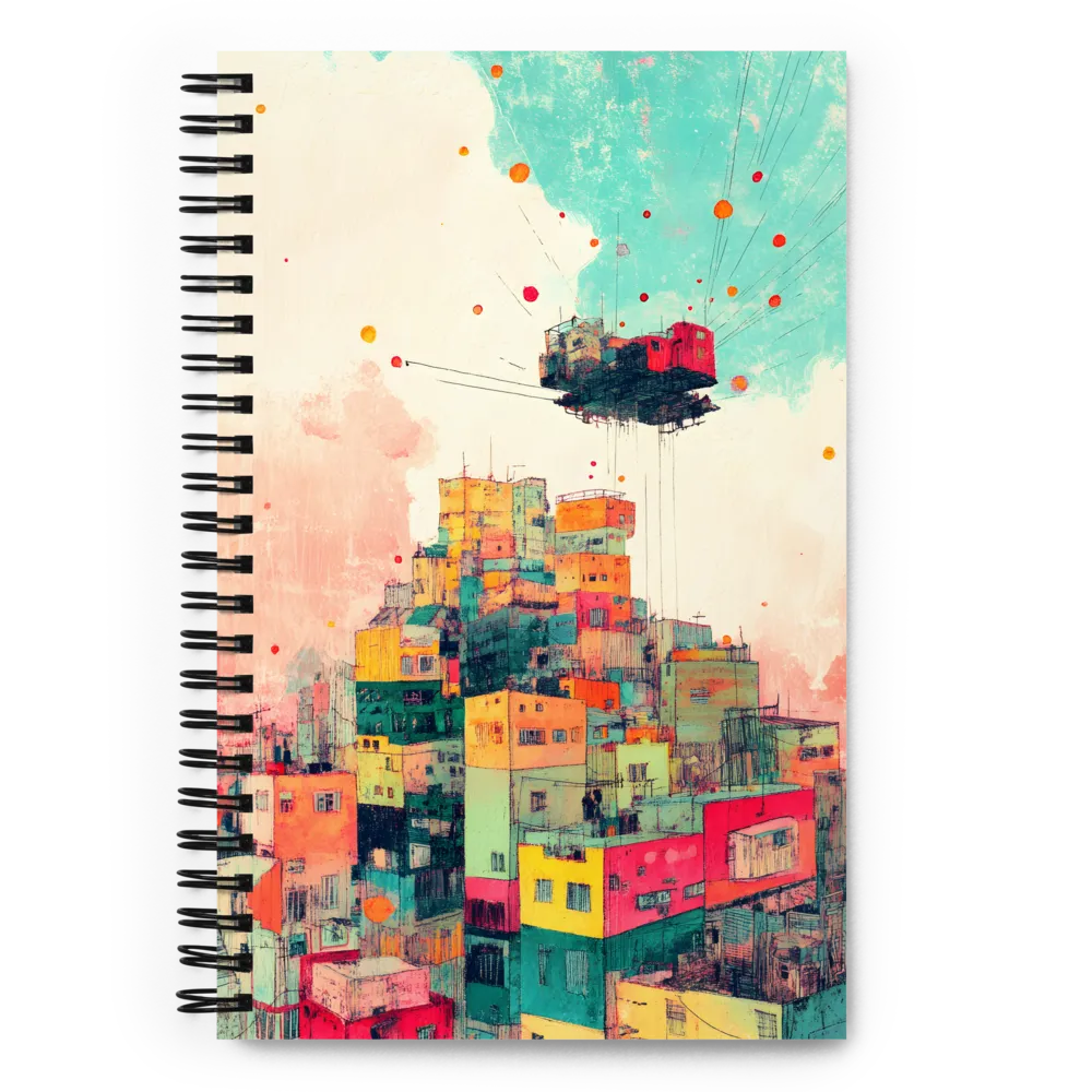 Whimsical Cityscape: A Surreal Journey | Spiral Notebook