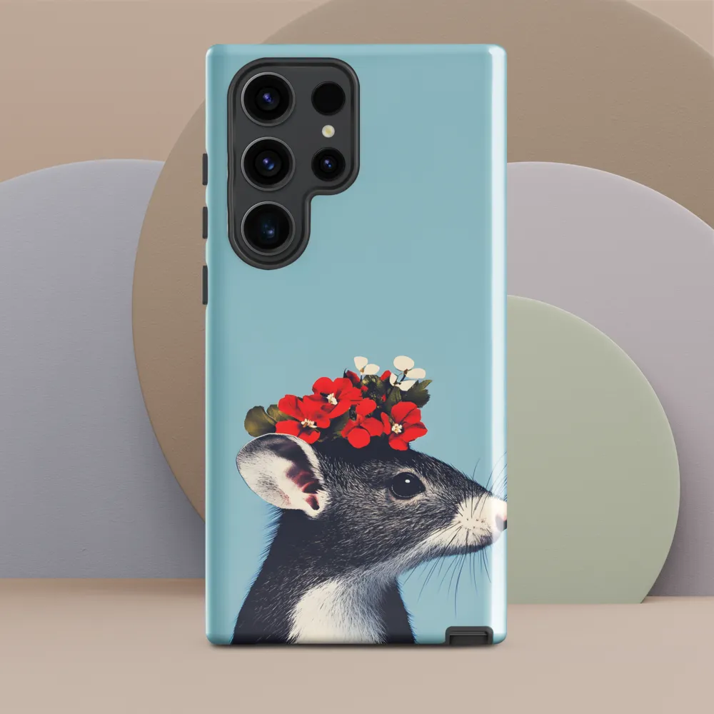 Whimsical Flora: A Mouse's Floral Crown | Phone Case |  S23 Ultra | Tough Case | Glossy