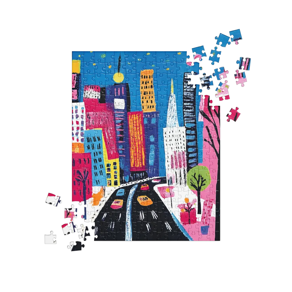 City Dreams in Vibrant Hues | Jigsaw Puzzle | 252 pieces