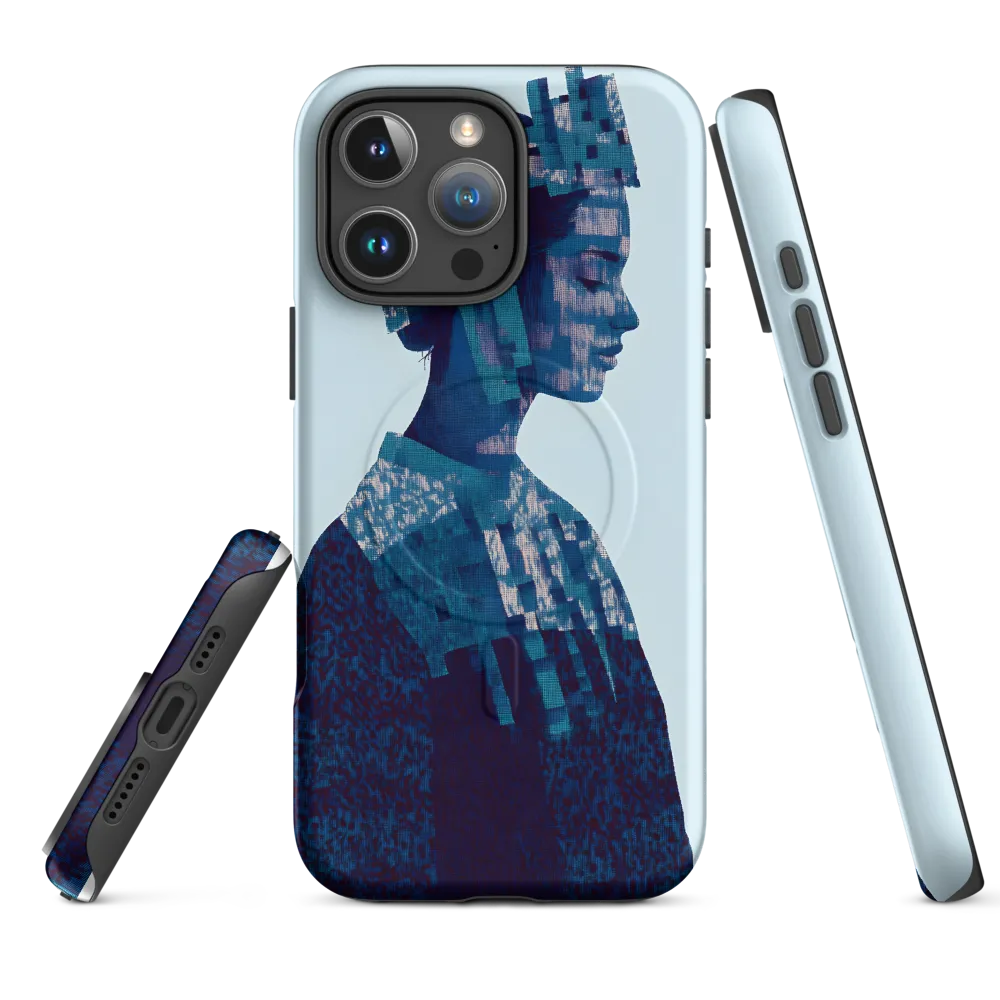 Digital Portrait in Abstract Blue
