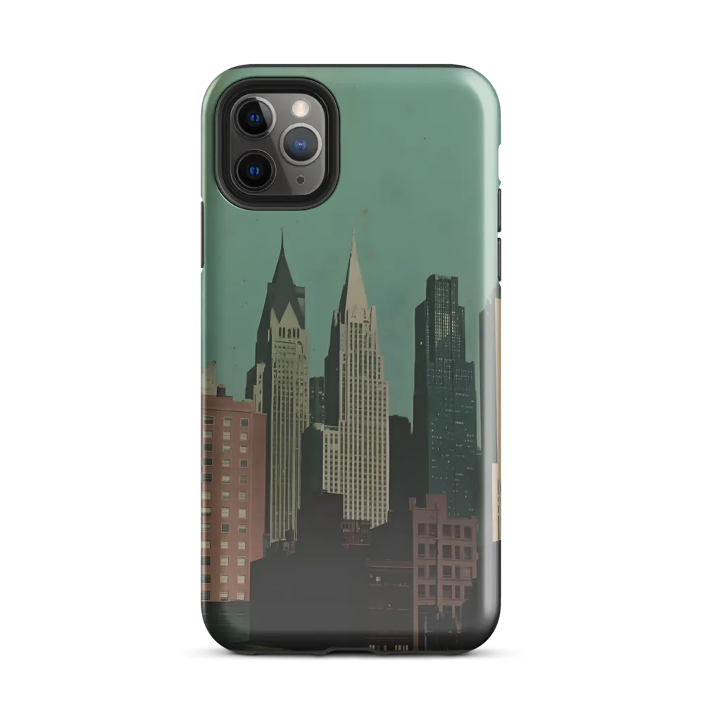 Urban Nostalgia: A Retro Cityscape | Phone Case |  11 Pro Max | Tough Case | Glossy