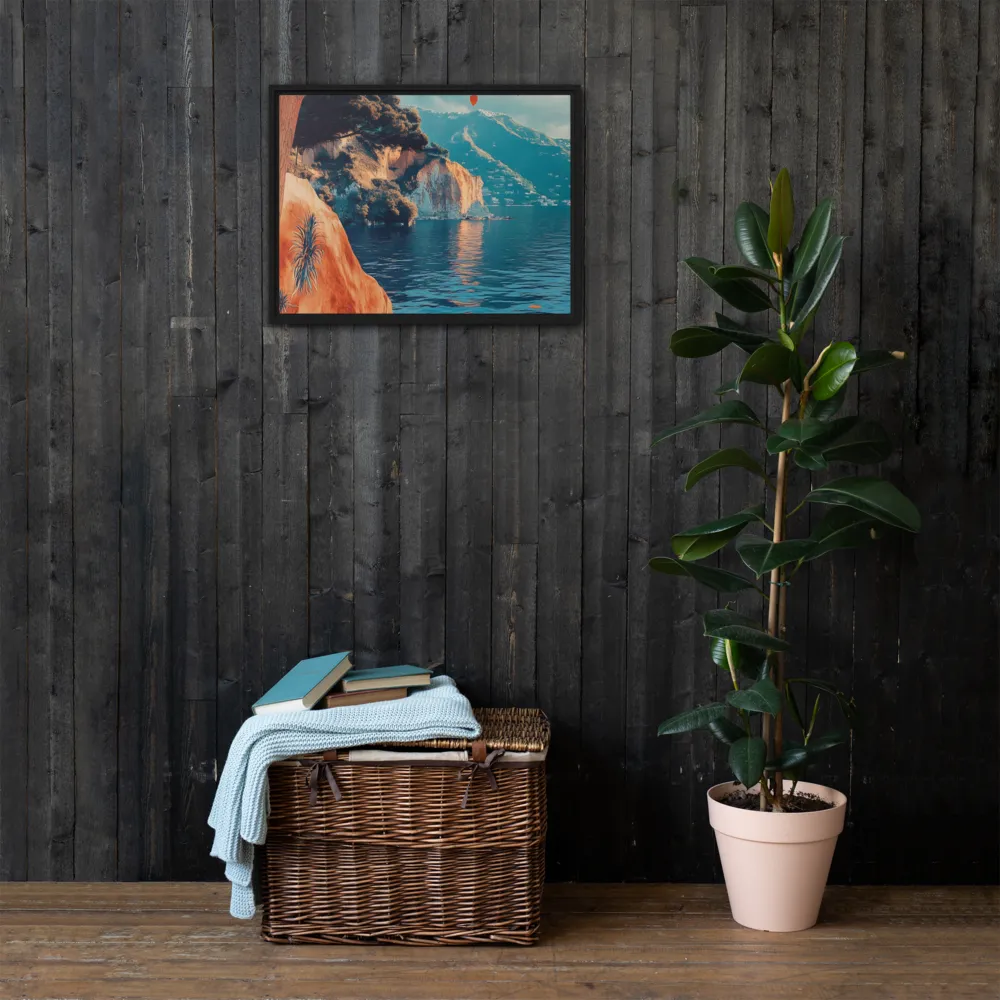 Elysian Waterscape | Canvas with Black Frame | 18″×24″