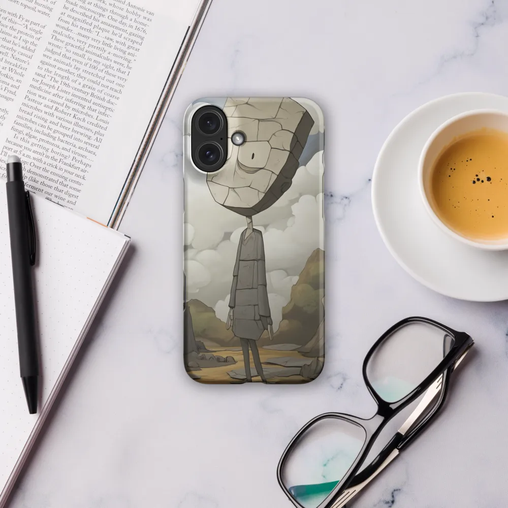 Whimsical Stone Figure in a Rocky Landscape | Phone Case |  16 Plus | Snap Case | Matte