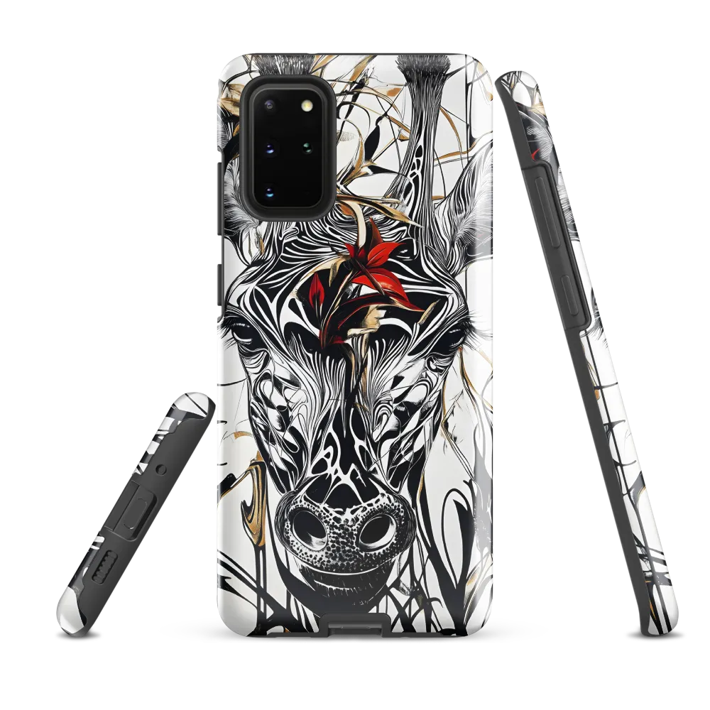 Floral Elegance: The Giraffe's Portrait