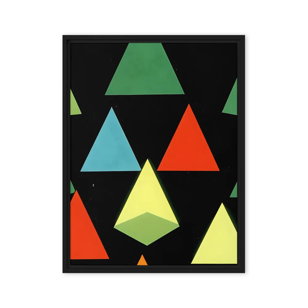 Geometric Harmony in Color | Canvas with Black Frame | 24″×32″