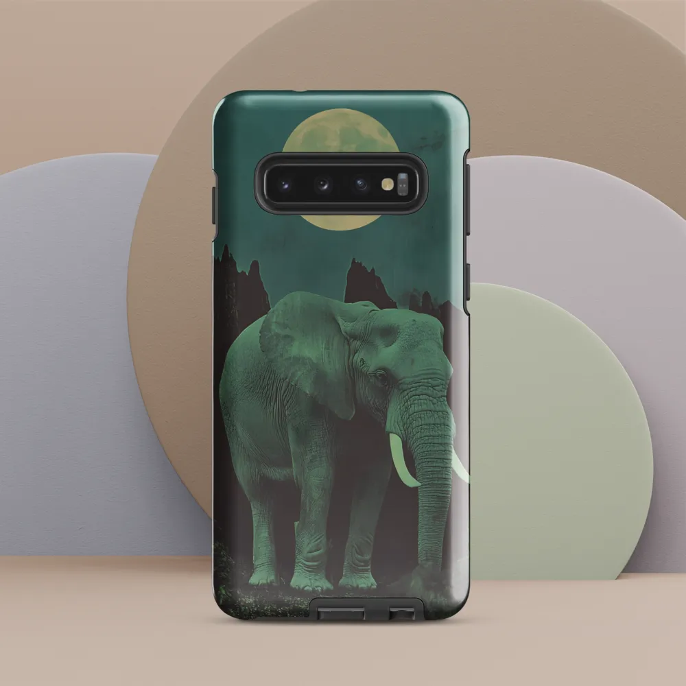 Ethereal Presence: Elephant Under a Full Moon