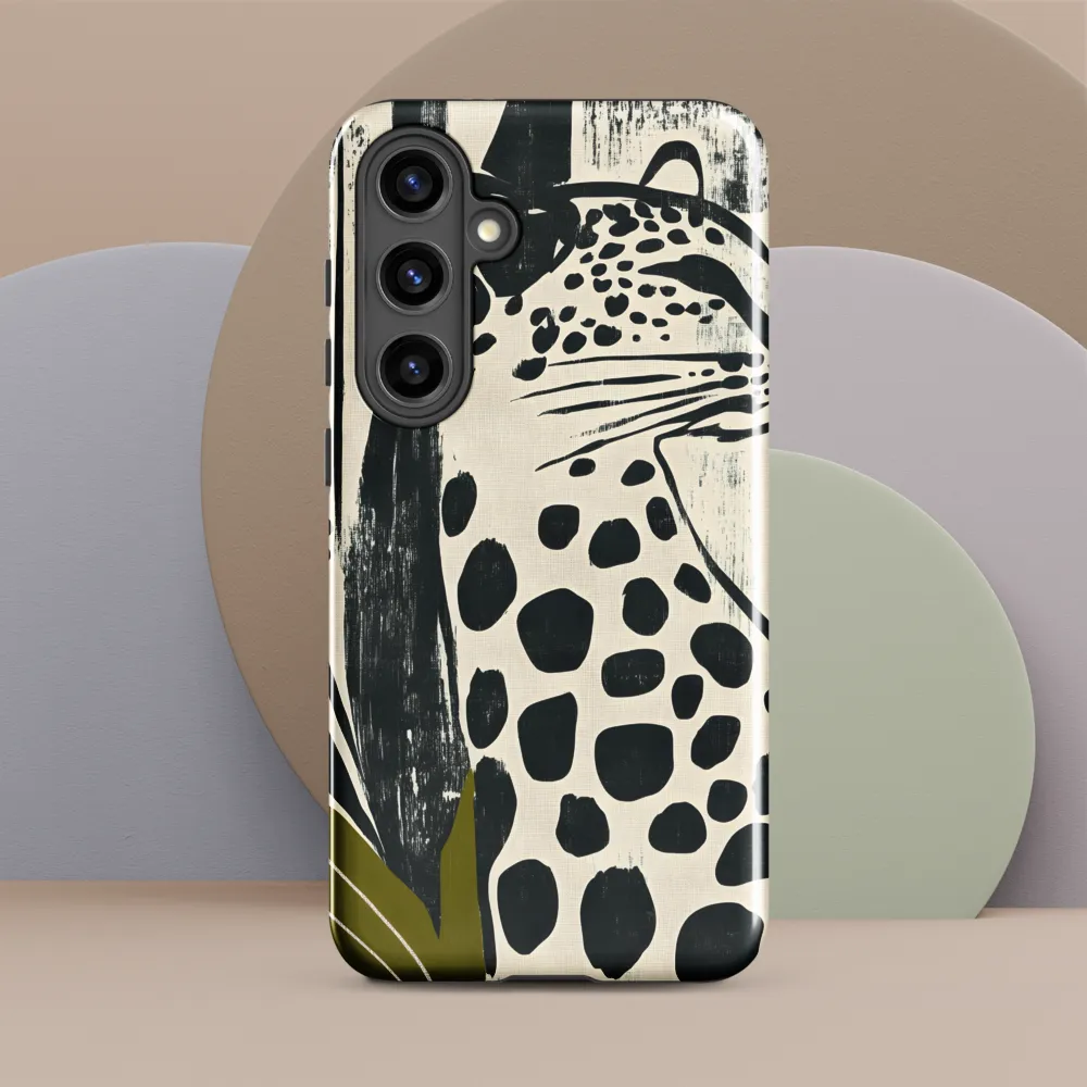 Leopard in Silhouette: A Modern Appeal | Phone Case |  S24 Plus | Tough Case | Glossy