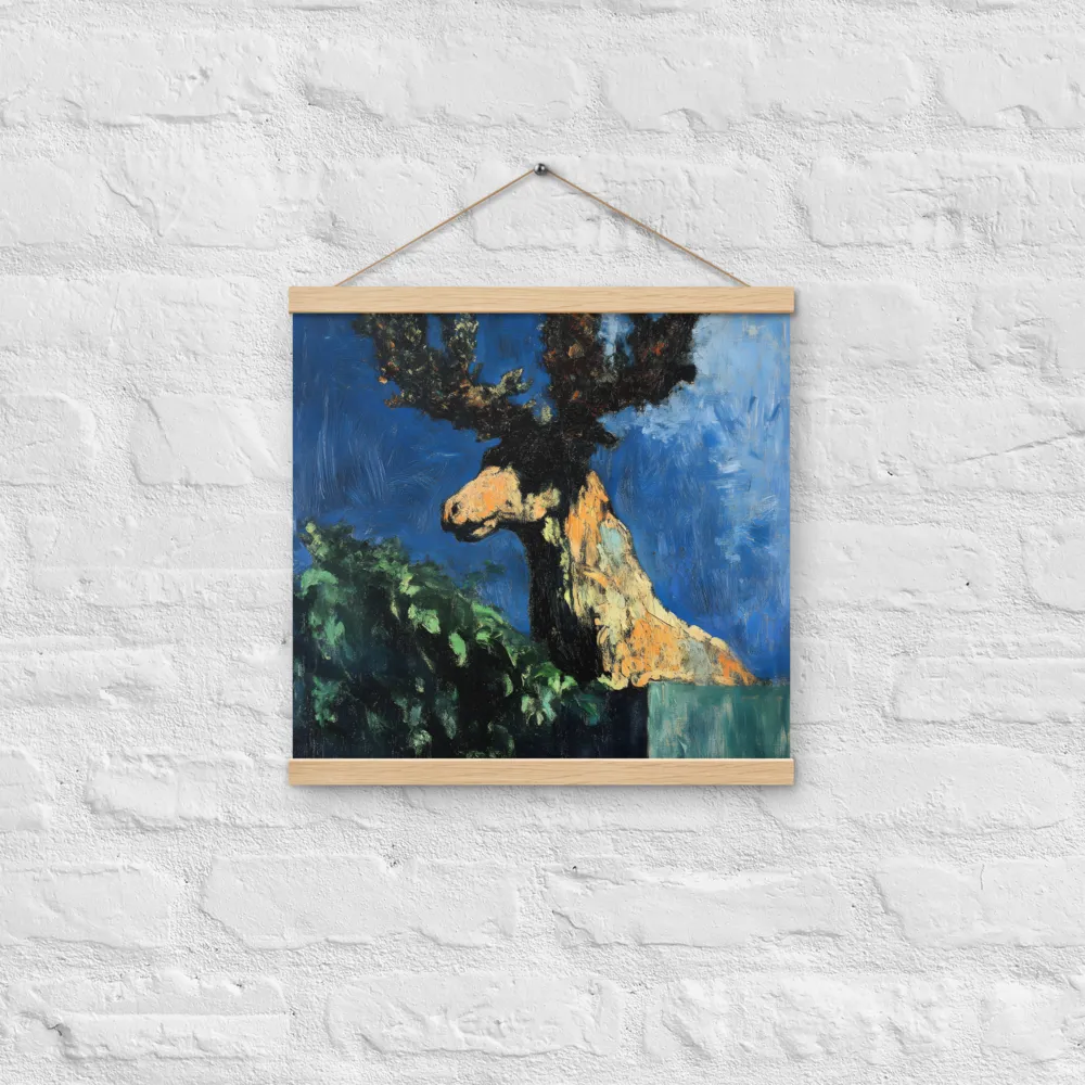 The Majestic Deer in Nature | Poster With Oak Wood Hanger | 16″×16″