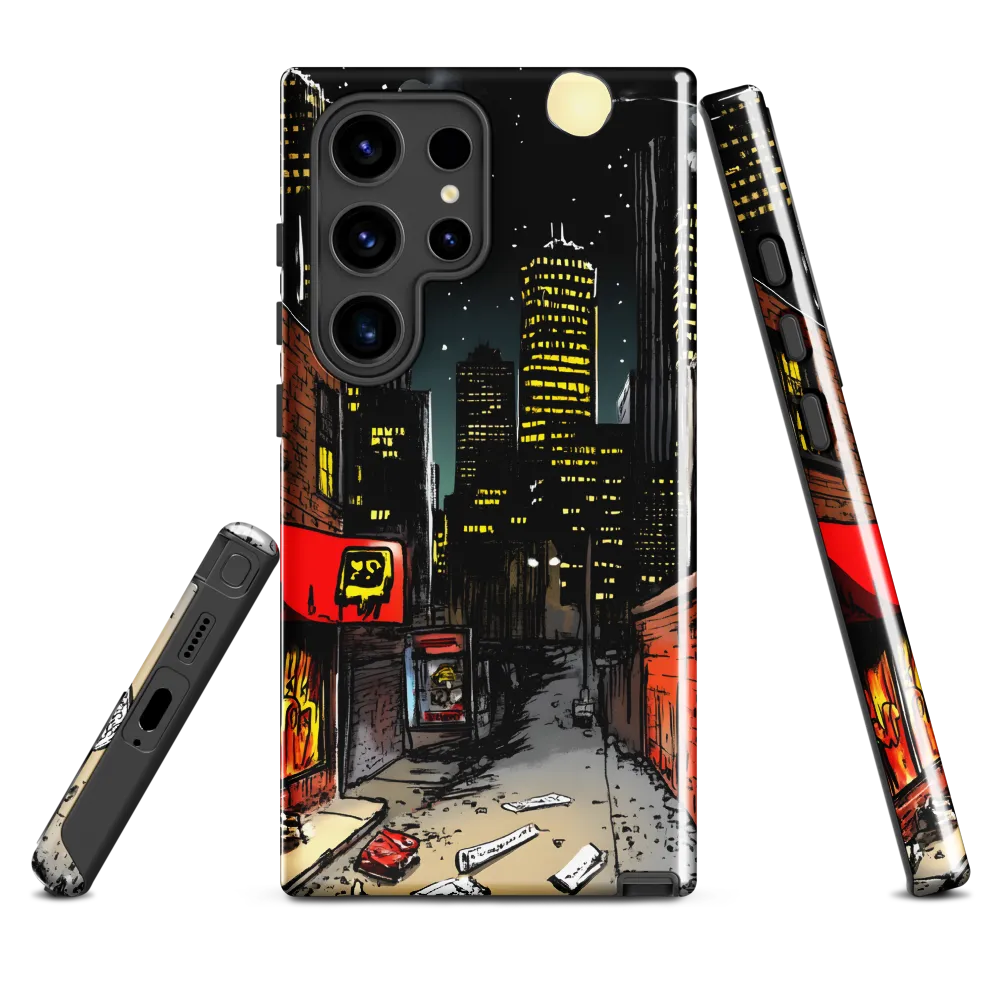 Nocturnal Cityscape: The Hidden Alley | Phone Case |  S24 Ultra | Tough Case | Glossy