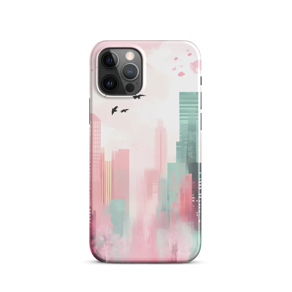 Dreamy Cityscape in Pink and Cyan