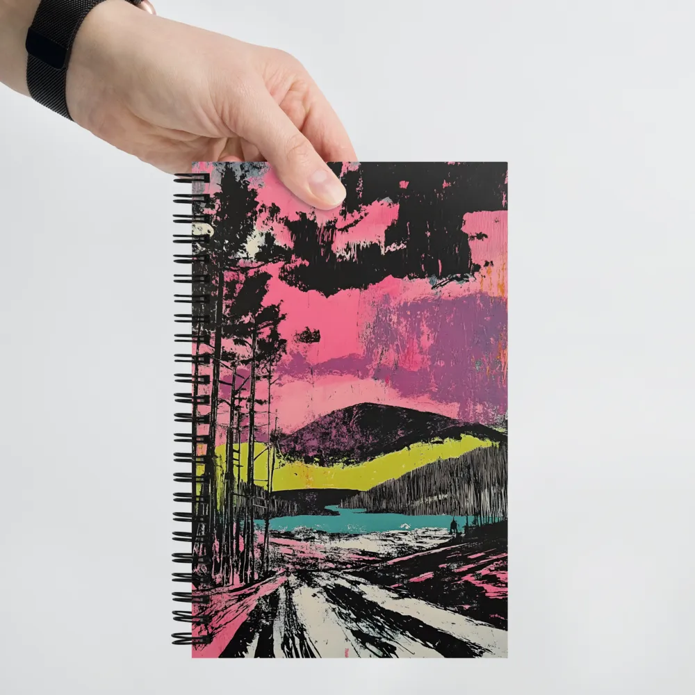 Vibrant Horizons: A Landscape in Contrast | Spiral Notebook