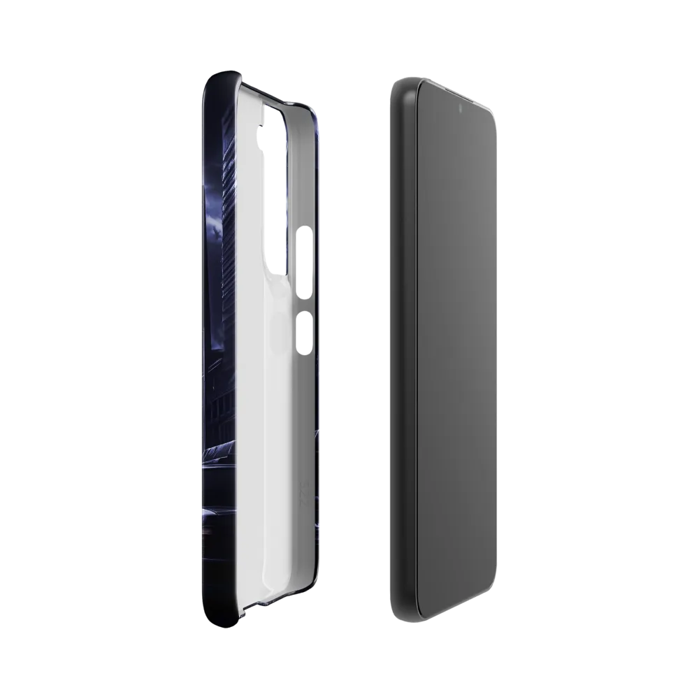 Stormy Cityscape: Shadows of the Night | Phone Case |  S22 | Snap Case | Glossy
