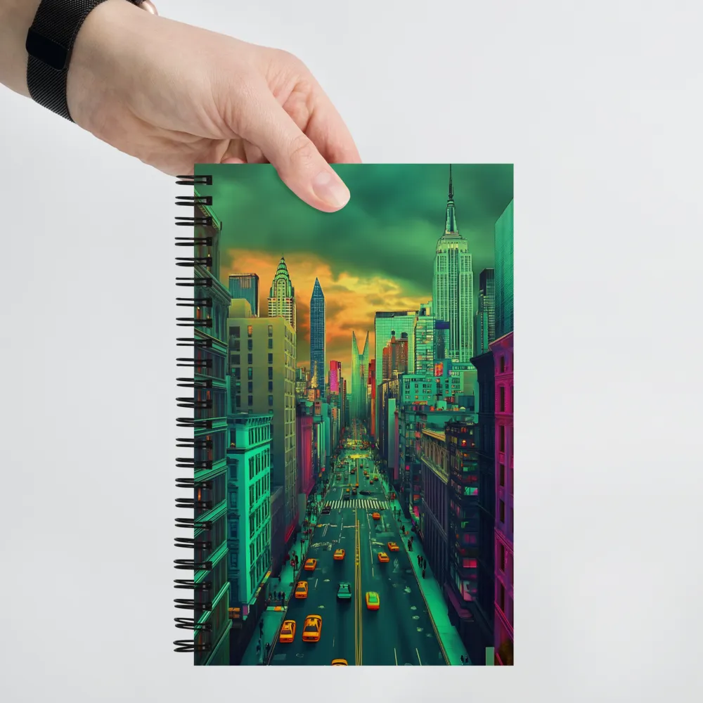 Urban Surrealism: Neon Dreams | Spiral Notebook