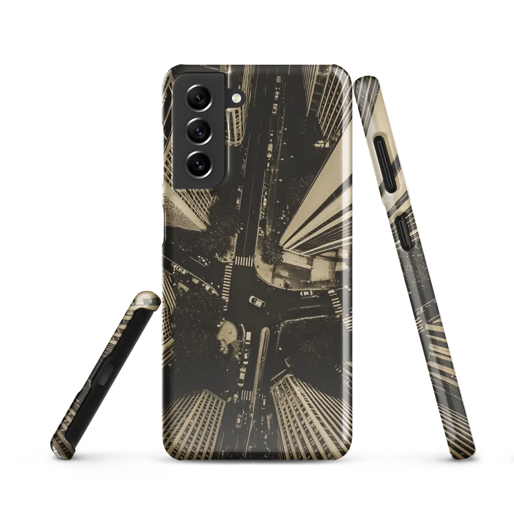 Urban Symphony: Aerial Perspective of City Life | Phone Case |  S21 | Snap Case | Glossy