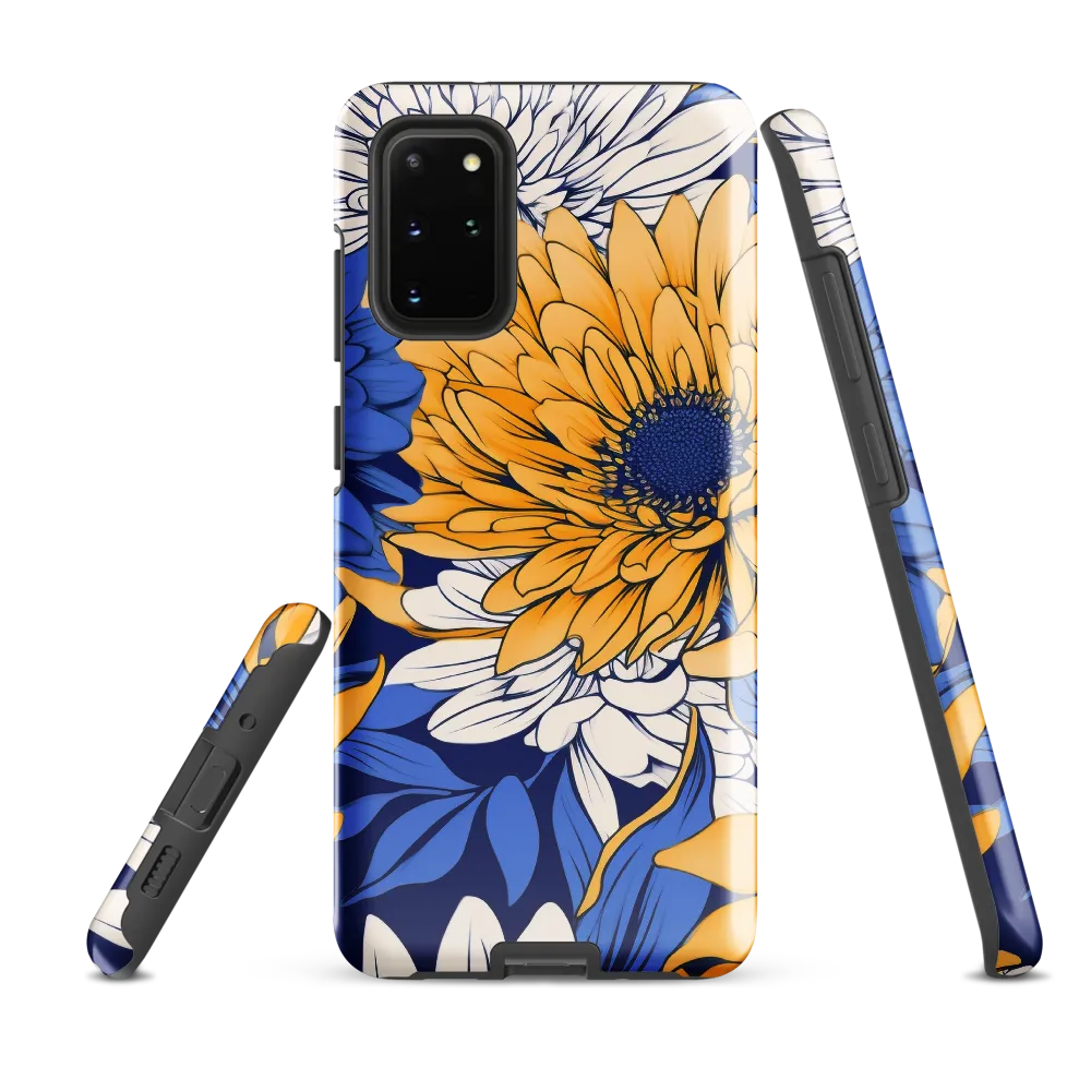 Floral Harmony in Blue and Yellow