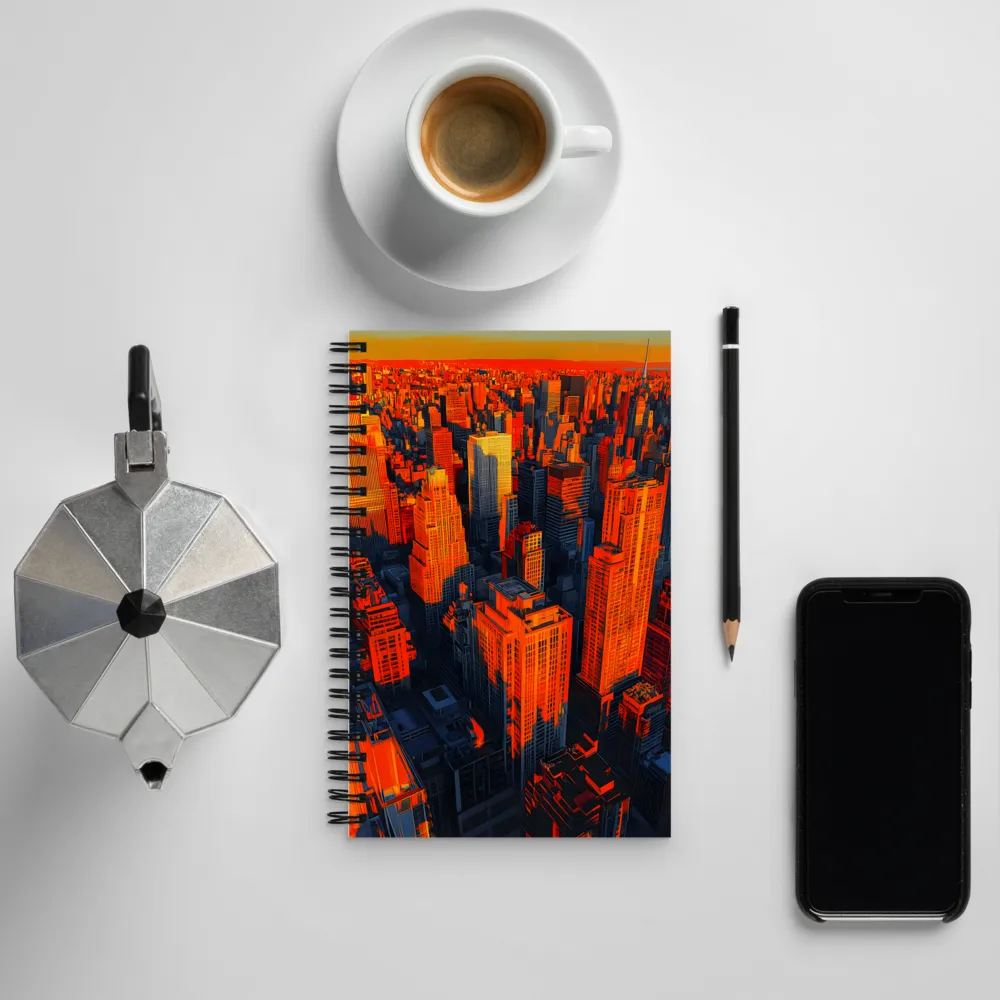 Urban Dawn: A Digital Ode to Skyscrapers | Spiral Notebook