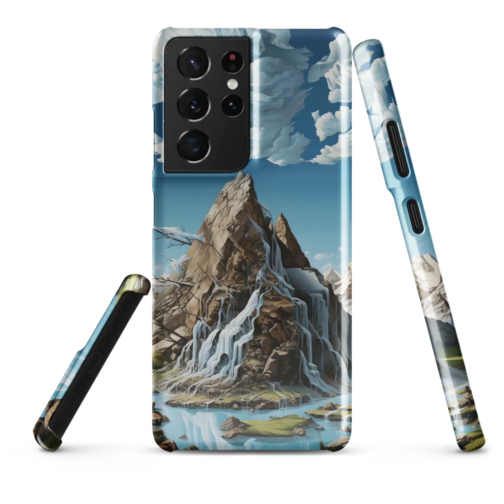 Majestic Cascade: A Mountain Masterpiece | Phone Case |  S21 Ultra | Snap Case | Glossy