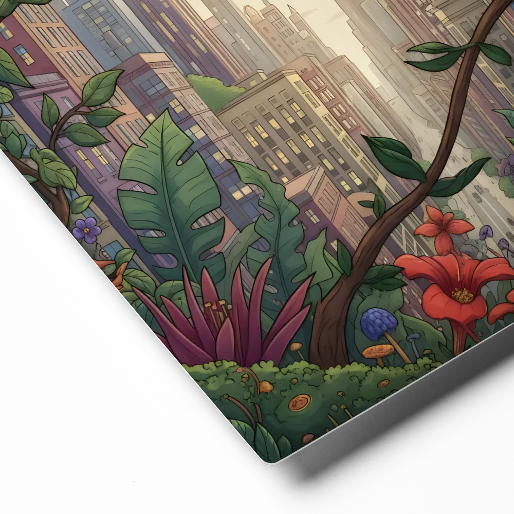 Urban Garden Hummingbird 
 Metal Print | 8″x 10″