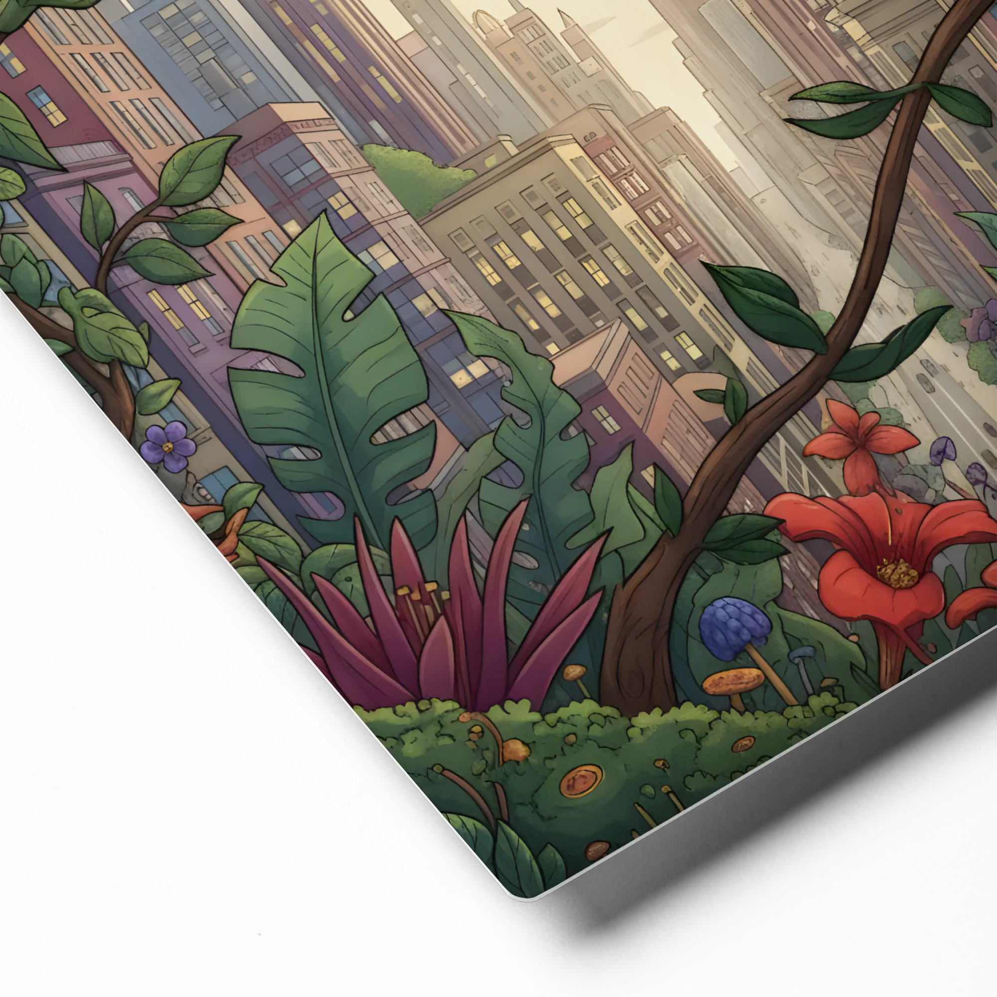 Urban Garden Hummingbird 
 Metal Print | 8″x 10″