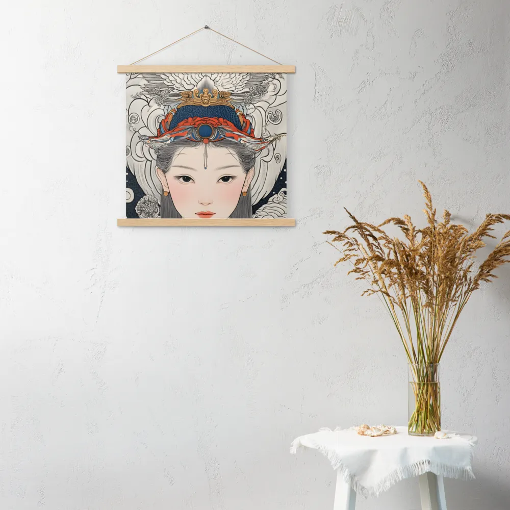 Serenity in Myth: A Traditional Portrait | Poster With Oak Wood Hanger | 18″×18″