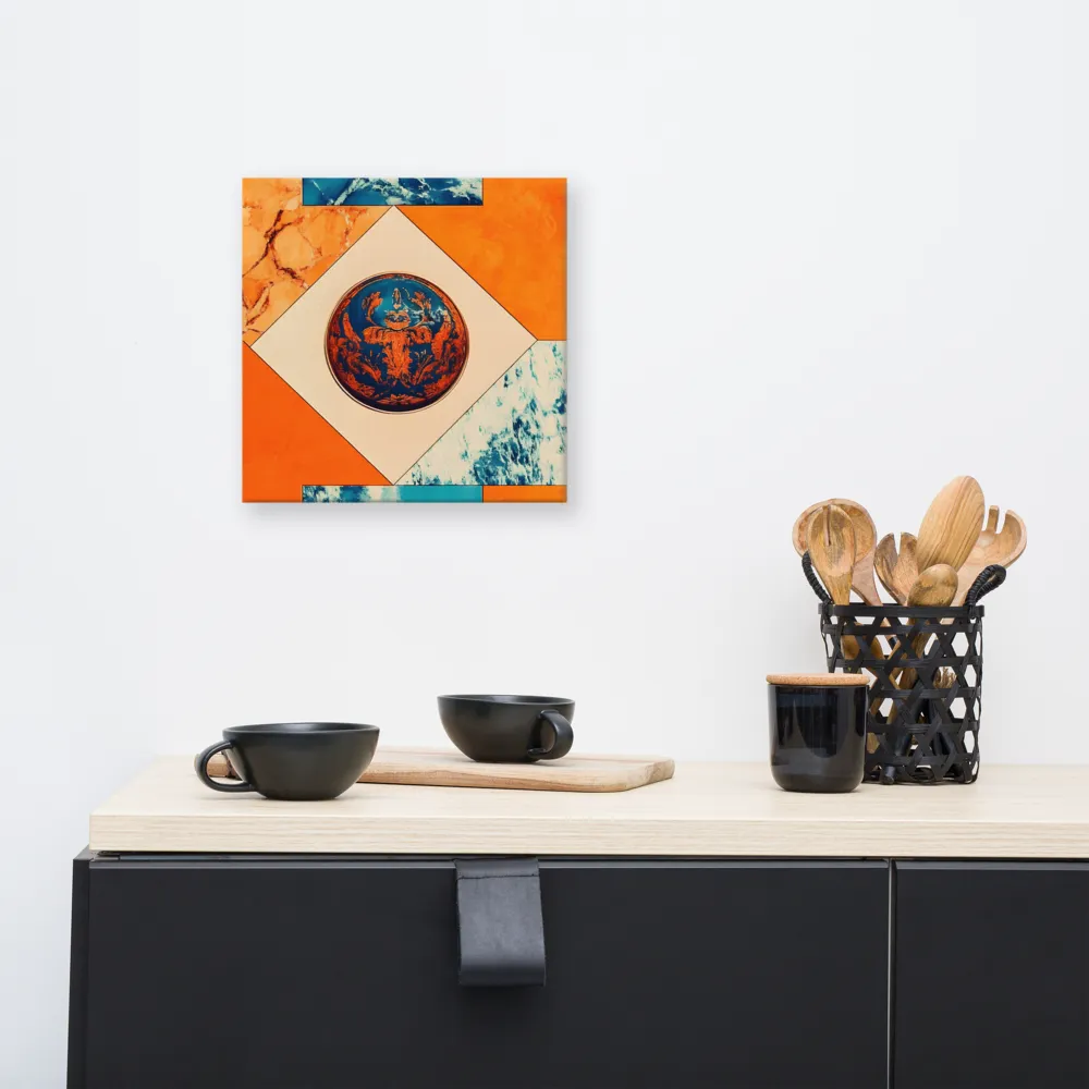 Harmonious Encounters: Abstract Geometry | Canvas | 12″×12″