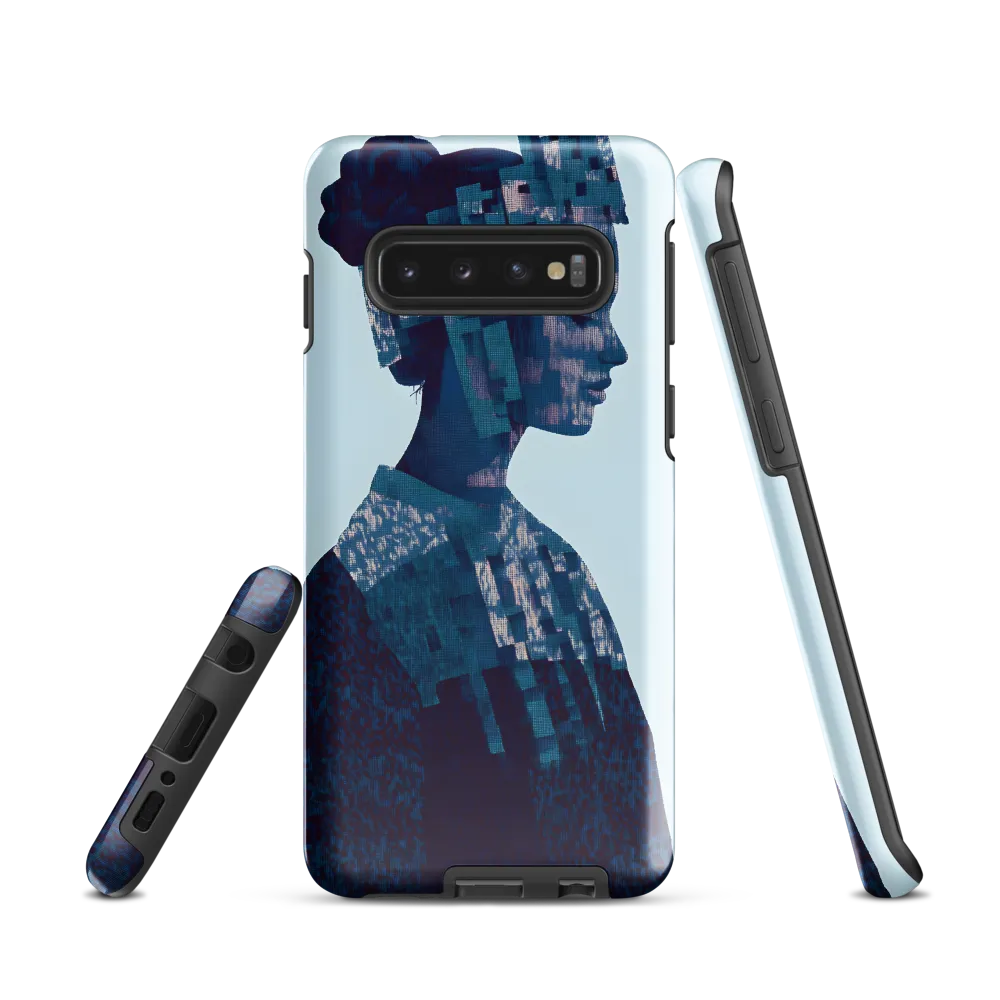 Digital Portrait in Abstract Blue