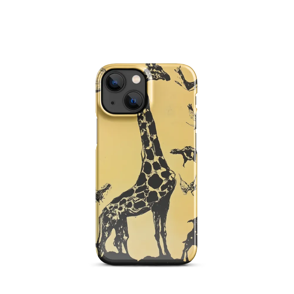 Whimsical Harmony of Giraffe and Birds