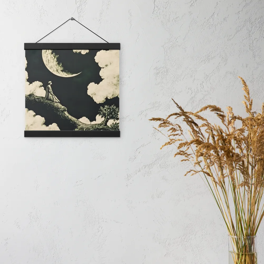 Whispers of the Moon | Poster With Black Wood Hanger | 12″×12″