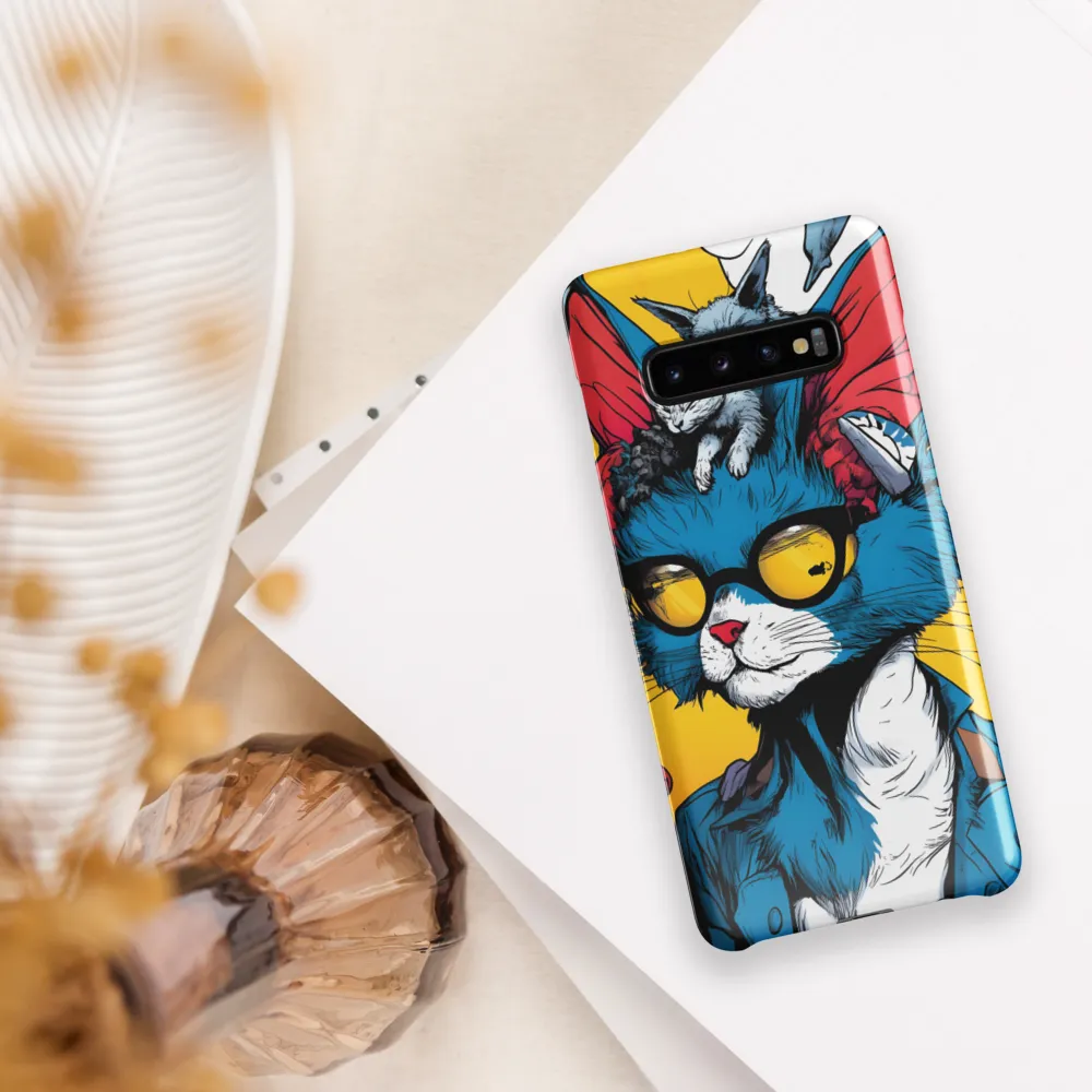 Whimsical Feline Coolness | Phone Case |  S10 Plus | Snap Case | Glossy