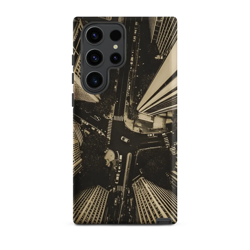 Urban Symphony: Aerial Perspective of City Life | Phone Case |  S23 Ultra | Tough Case | Matte