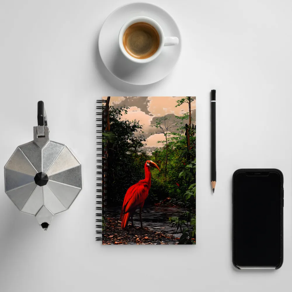 Enigmatic Elegance: The Scarlet Observer | Spiral Notebook