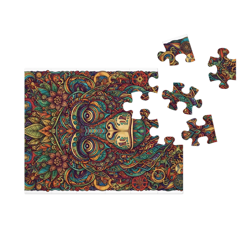 Ornate Primate Portrait 
 Jigsaw Puzzle in Tin Box