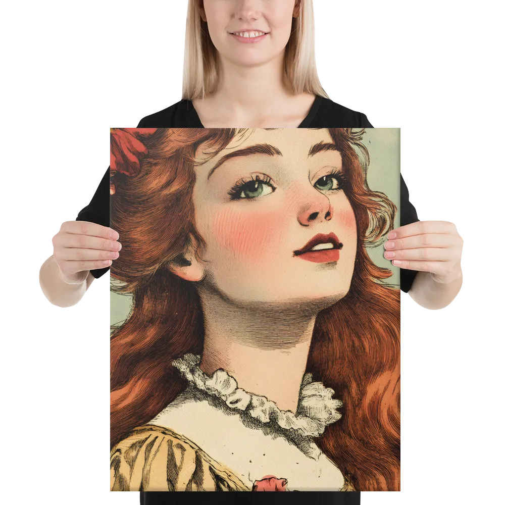 Whimsical Portrait of a Flower-Adorned Girl | Canvas | 16″×20″