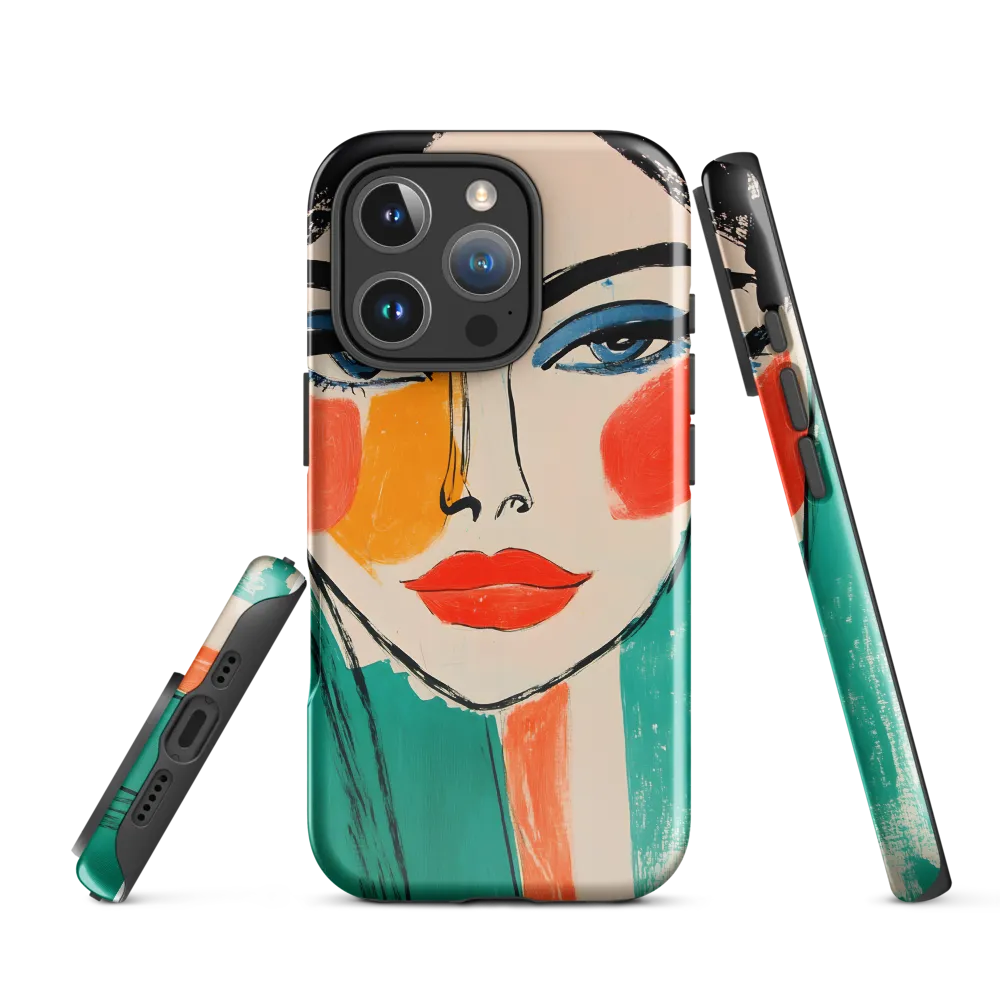 Vivid Portrait of a Modern Muse | Phone Case |  16 Pro | Tough Case | Glossy