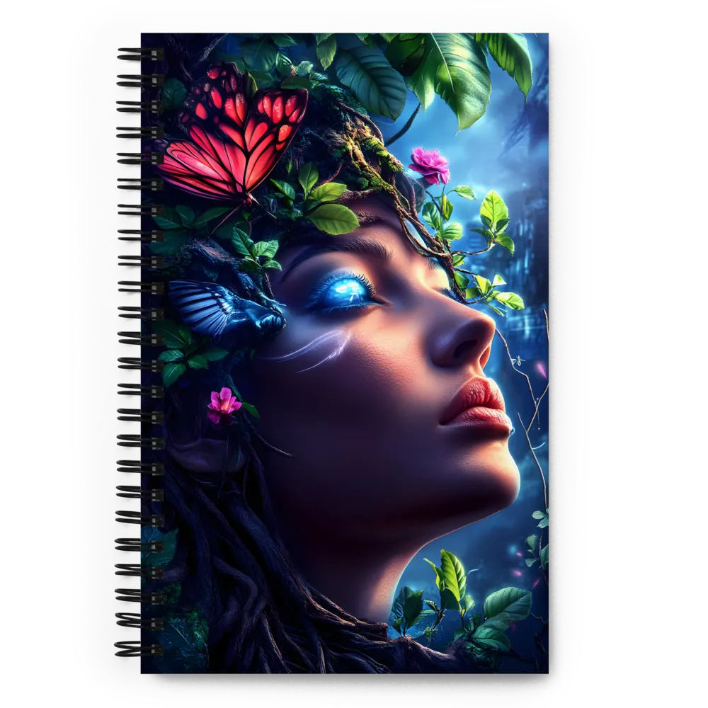 Nature's Enchantment: A Surreal Portrait | Spiral Notebook