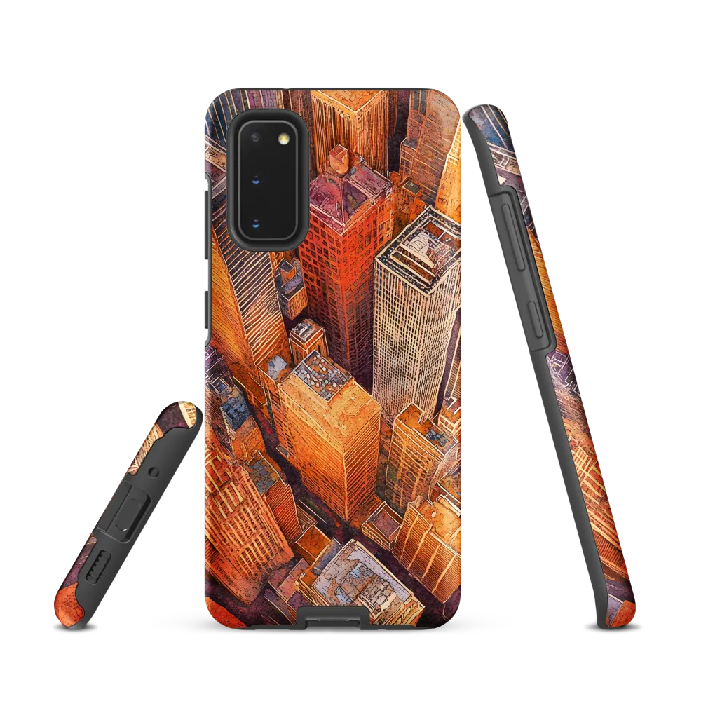 Urban Symphony in Orange and Purple