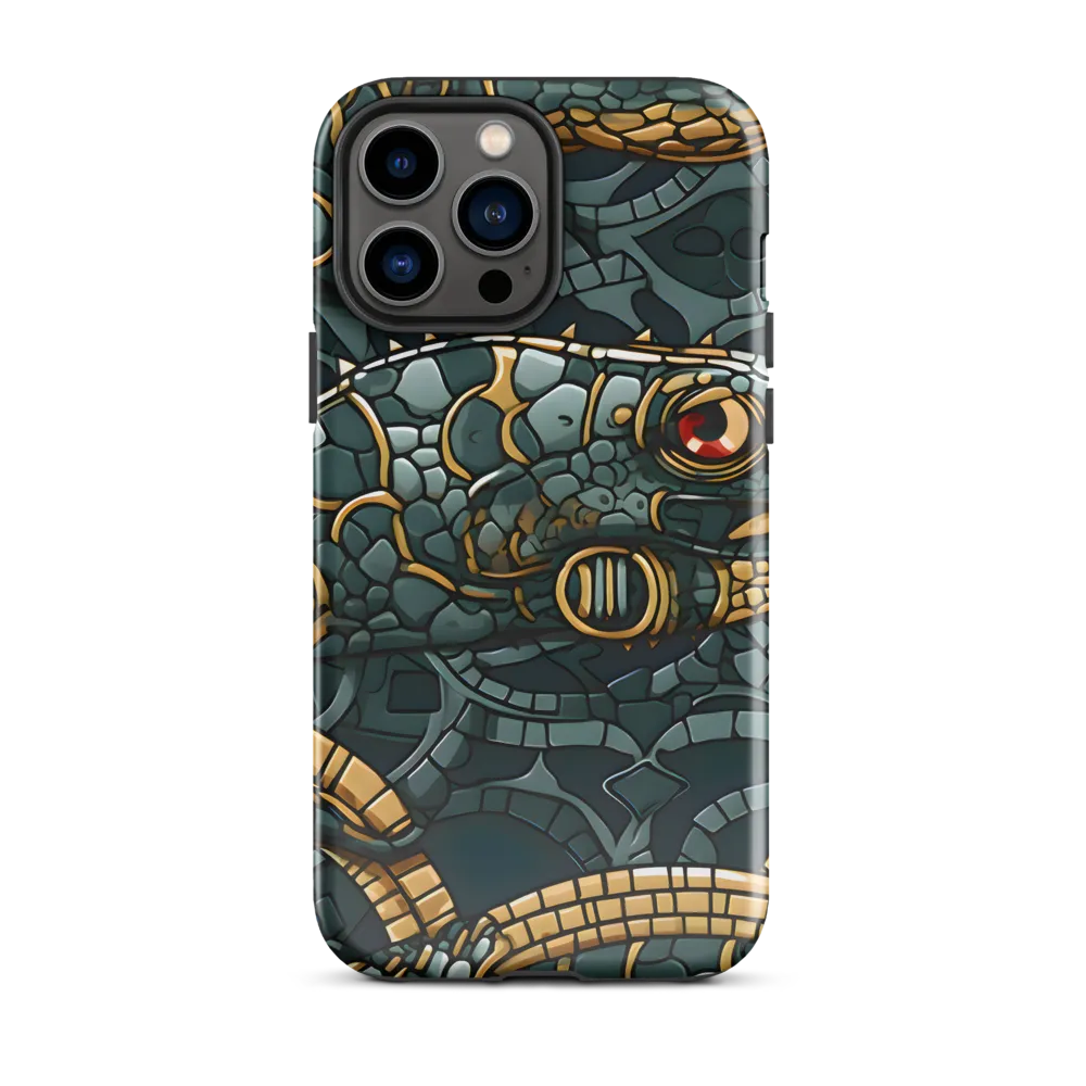 Reptilian Elegance: A Digital Art Nouveau Tapestry