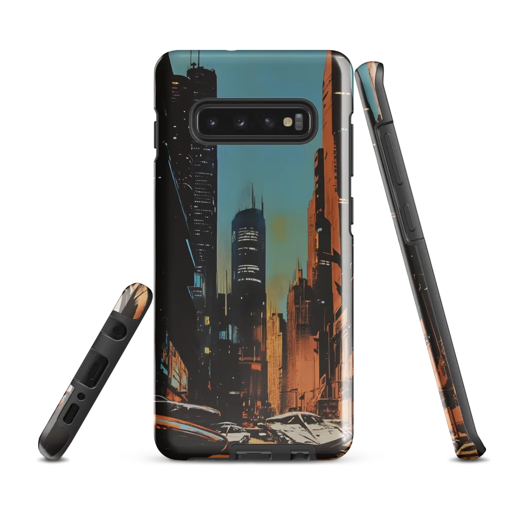 Futuristic Cityscape in Blue and Orange | Phone Case |  S10 Plus | Tough Case | Glossy