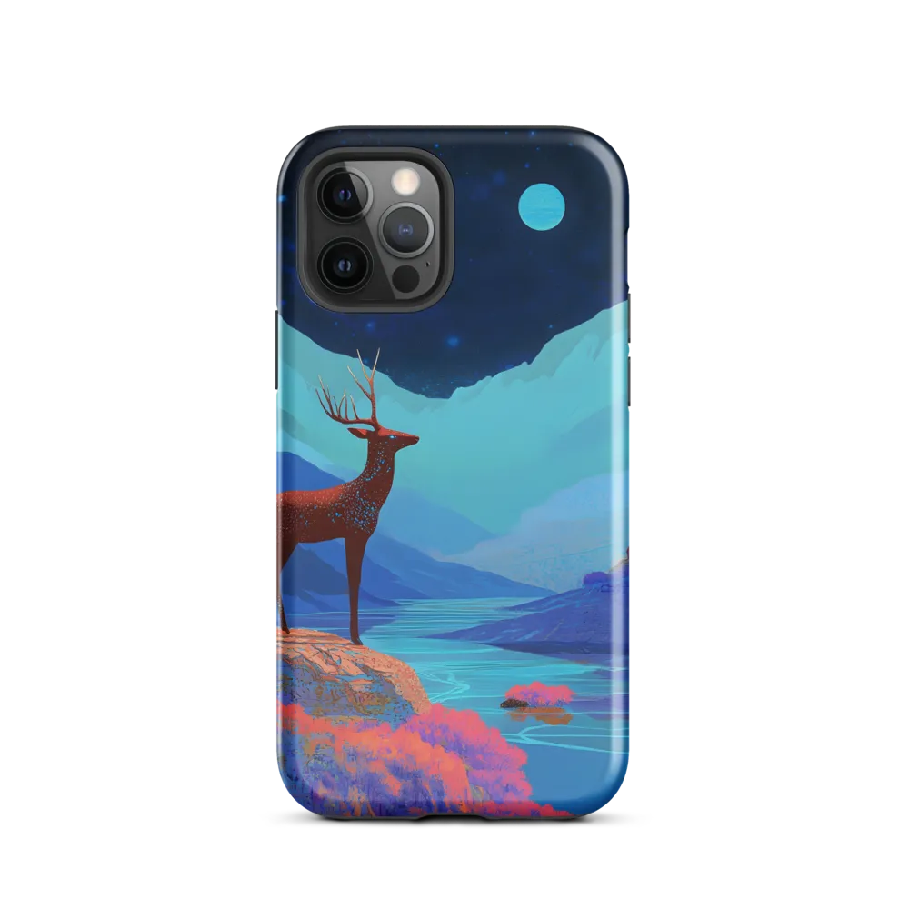 Moonlit Stag at the Cyan Lake