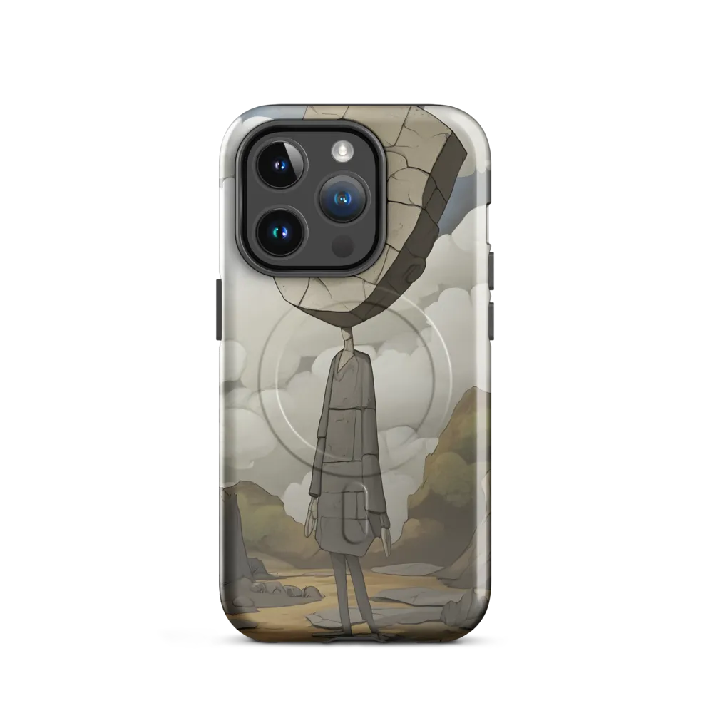 Whimsical Stone Figure in a Rocky Landscape | Phone Case |  14 Pro | MagSafe® Tough Case | Glossy