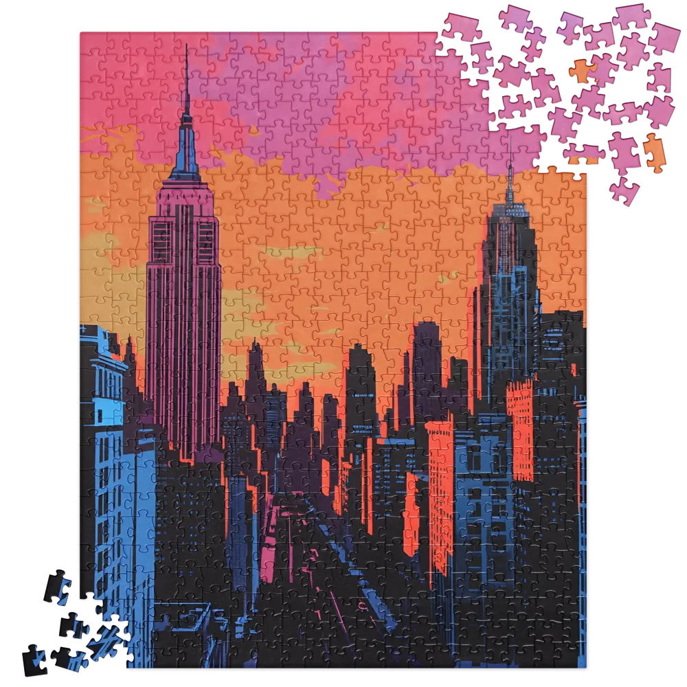 Sunset Over Skyscrapers | Jigsaw Puzzle | 520 pieces