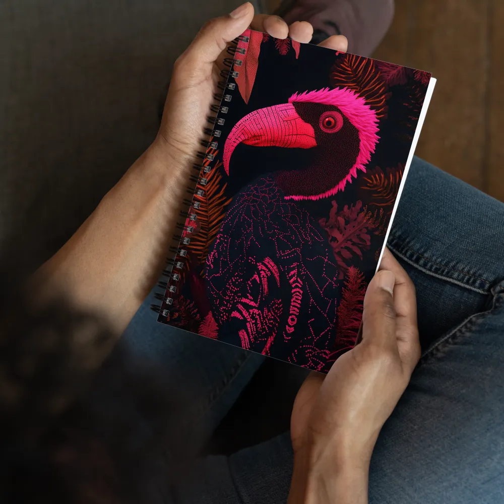 Tropical Echoes: A Modern Avian Portrait | Spiral Notebook