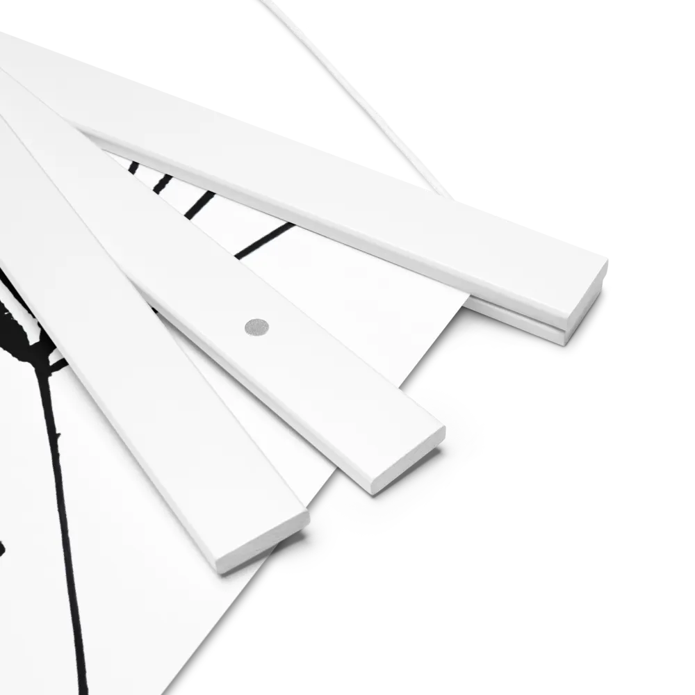 Dynamic Geometry in Ink | Poster With White Wood Hanger | 18″×18″