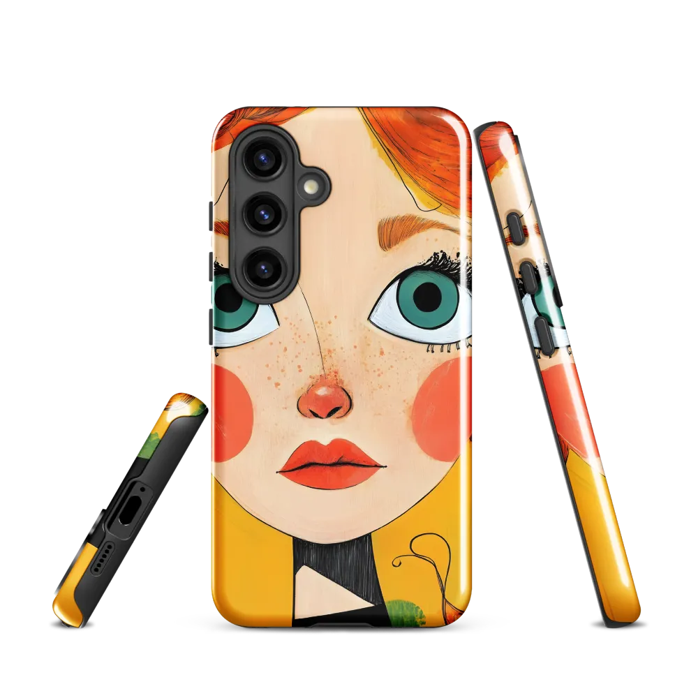 Whimsical Portrait of a Girl | Phone Case |  S24 | Tough Case | Glossy