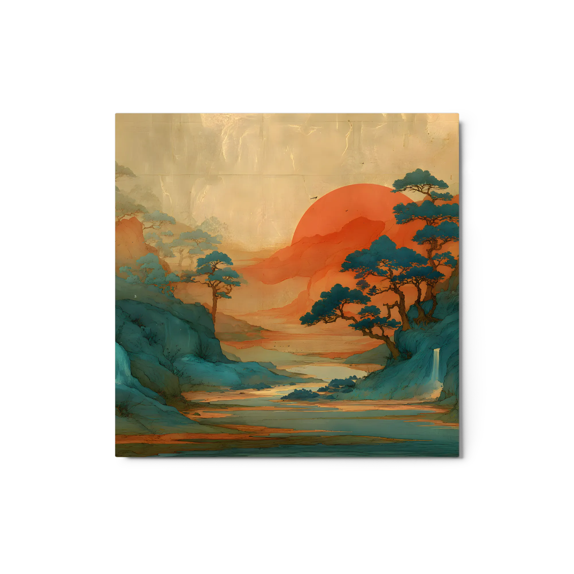 Golden Ukiyo-e Sunset