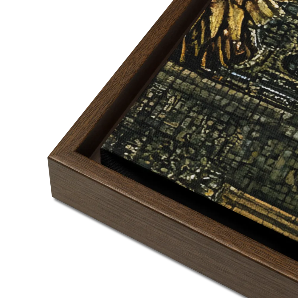 Nature’s Embrace: The Infinite Connection | Canvas with Brown Frame | 24″×36″