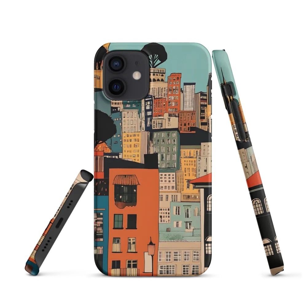 Terraced City: Teal Sky Over Orange Facades