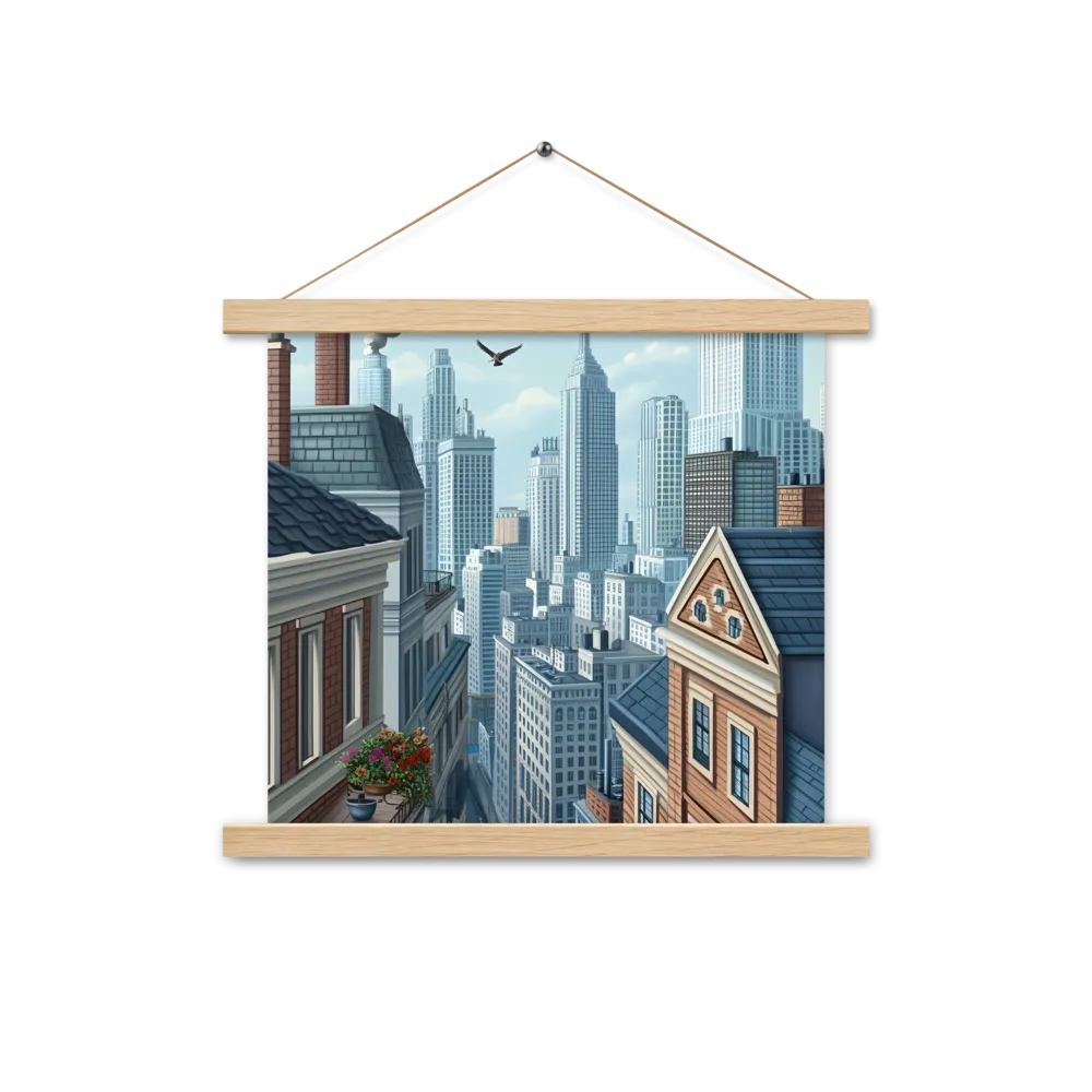Urban Symphony | Poster With Oak Wood Hanger | 14″×14″