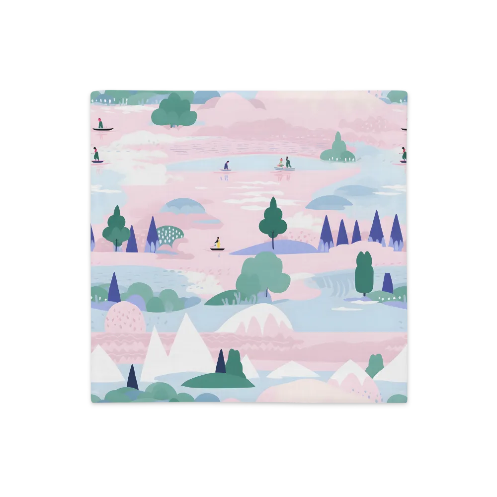 Tranquil Waters: A Dreamy Landscape | Pillow Case | 18″×18″